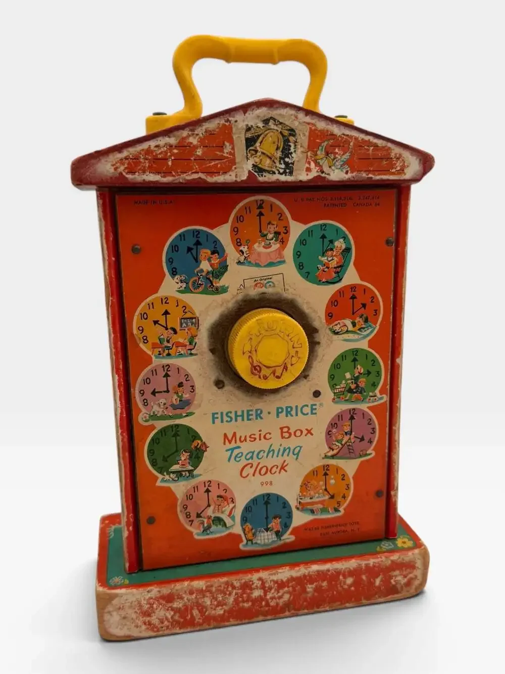 Vintage Fisher-Price Music Box Teaching Clock